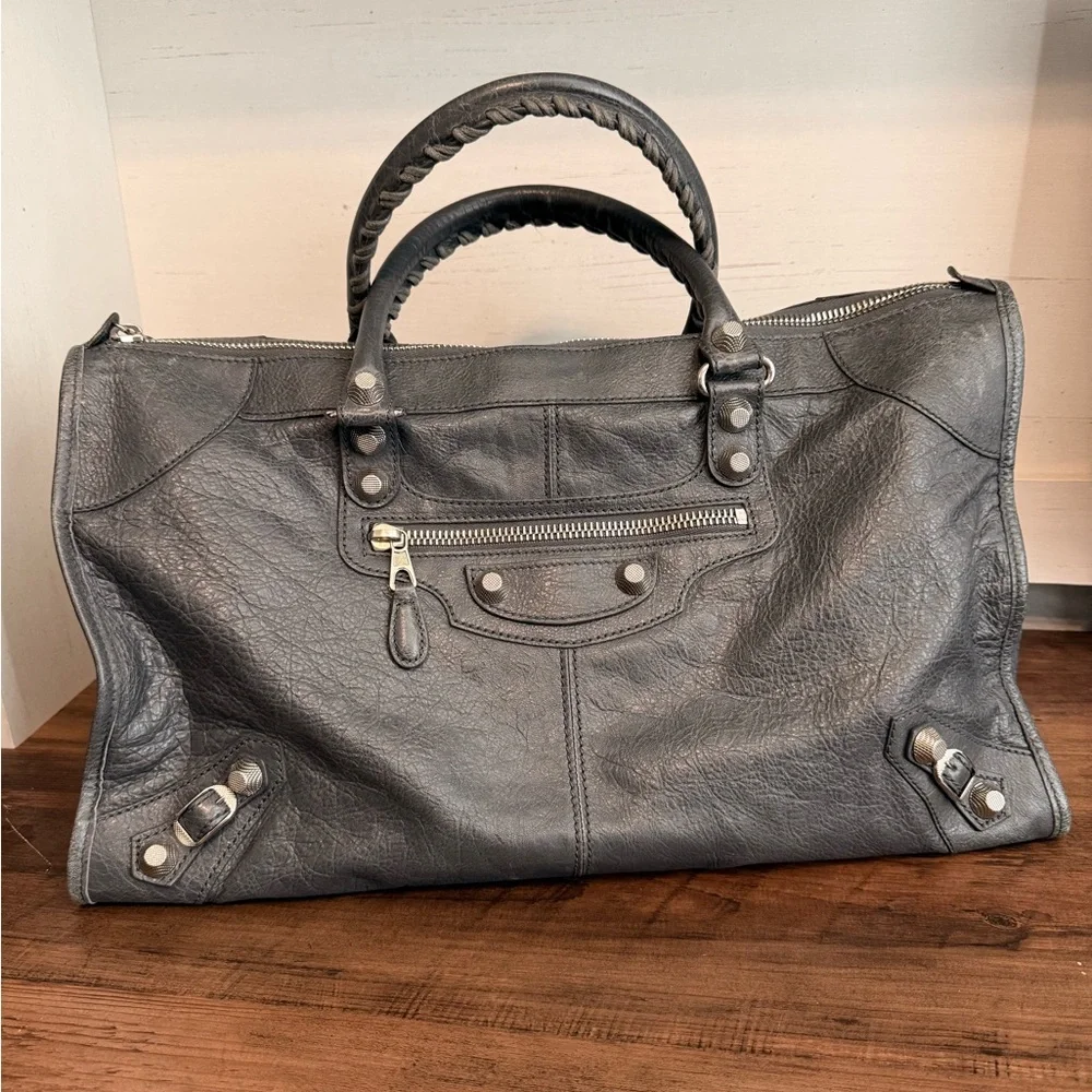 Balenciaga Agneau Giant 12 Work Anthracite/Grey Leather Handbag Purse - Picture 1 of 12
